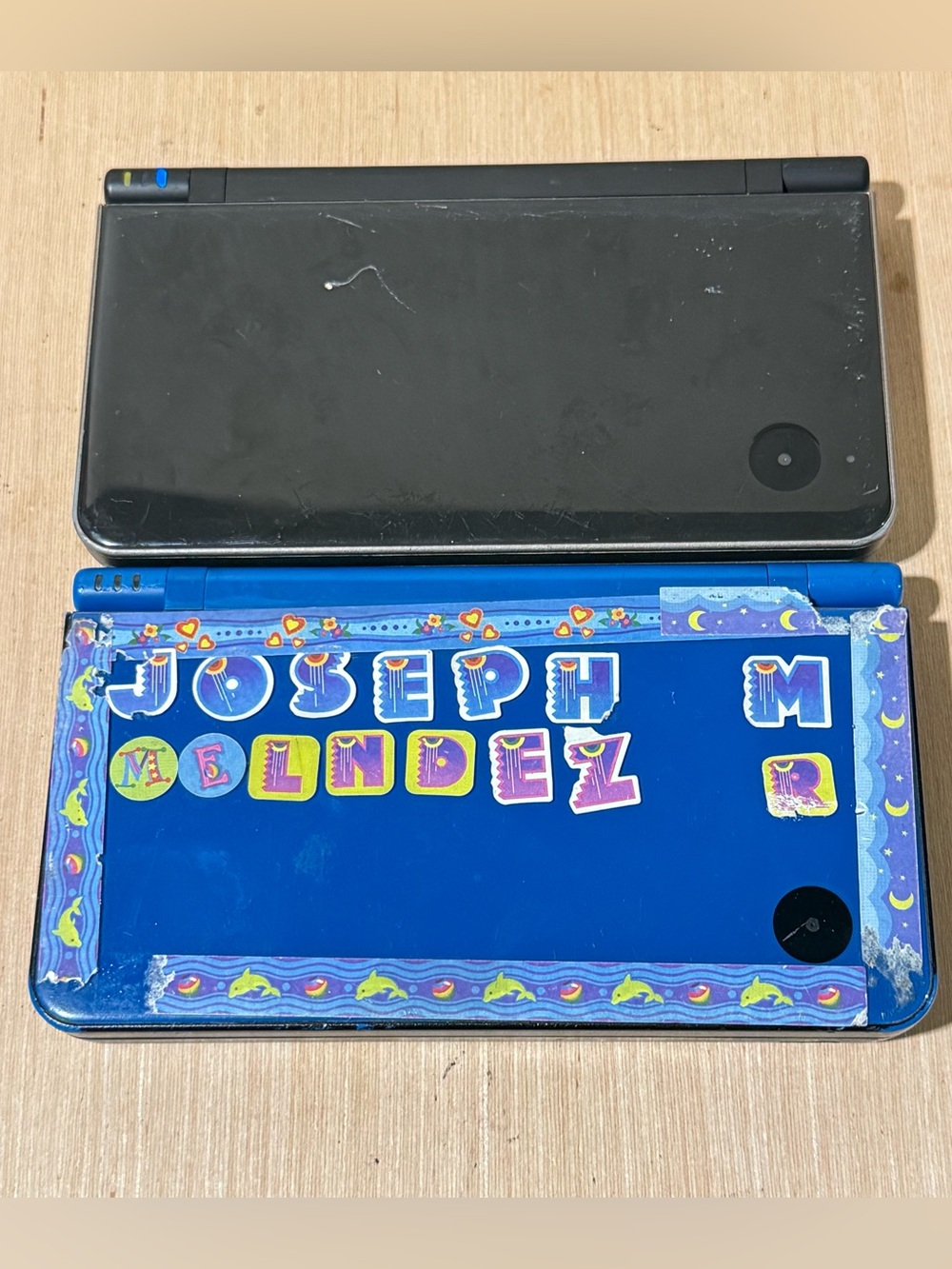 2-Nintendo DS i XL Console Blue/Grey Tested BROKEN BAD SCREENS No-Charg Read Blw